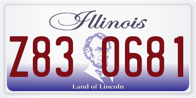 IL license plate Z830681