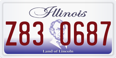 IL license plate Z830687
