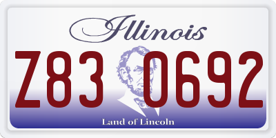 IL license plate Z830692