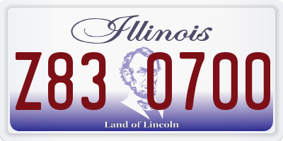 IL license plate Z830700
