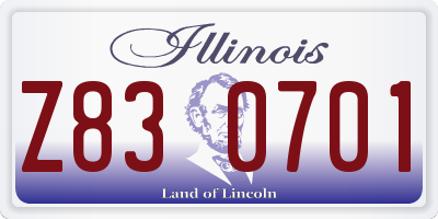 IL license plate Z830701