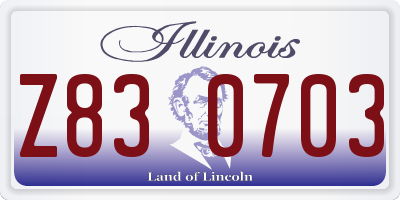 IL license plate Z830703