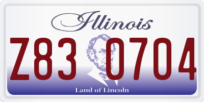 IL license plate Z830704