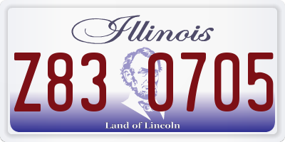IL license plate Z830705