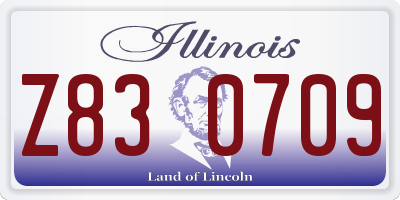 IL license plate Z830709