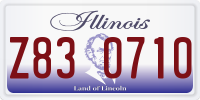 IL license plate Z830710