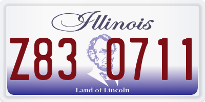 IL license plate Z830711