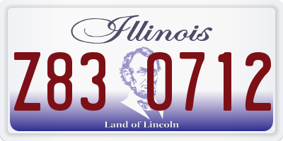 IL license plate Z830712