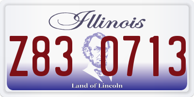 IL license plate Z830713