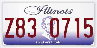 IL license plate Z830715