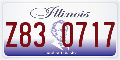 IL license plate Z830717