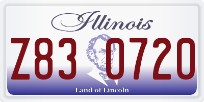 IL license plate Z830720