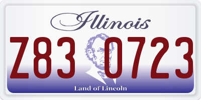 IL license plate Z830723