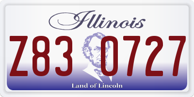 IL license plate Z830727