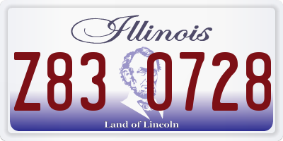 IL license plate Z830728