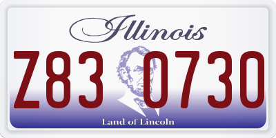 IL license plate Z830730