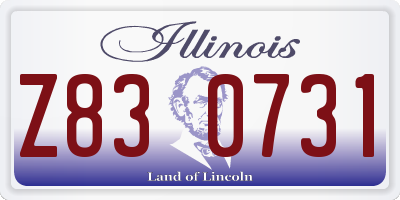 IL license plate Z830731
