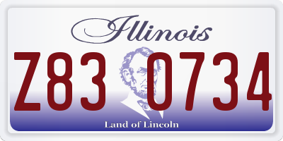 IL license plate Z830734