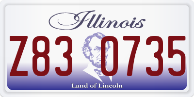 IL license plate Z830735
