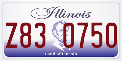 IL license plate Z830750
