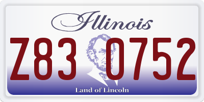 IL license plate Z830752
