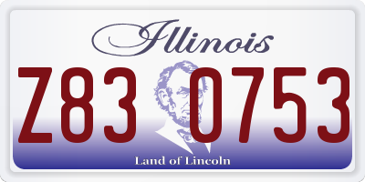 IL license plate Z830753