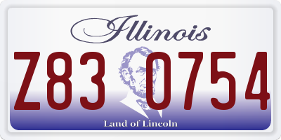 IL license plate Z830754
