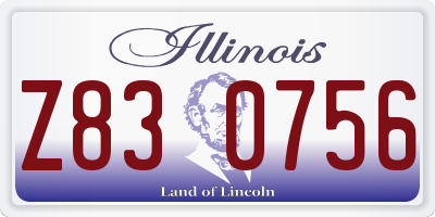IL license plate Z830756