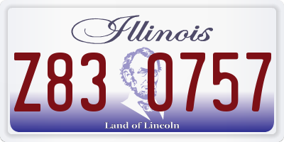 IL license plate Z830757
