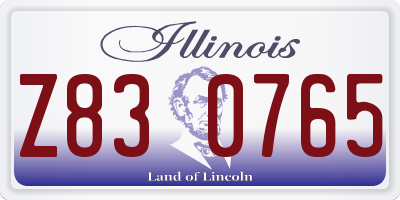 IL license plate Z830765