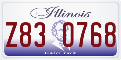 IL license plate Z830768