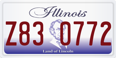 IL license plate Z830772