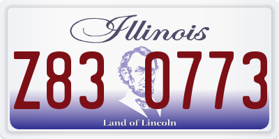 IL license plate Z830773