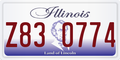 IL license plate Z830774