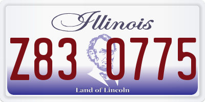 IL license plate Z830775