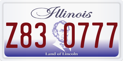 IL license plate Z830777