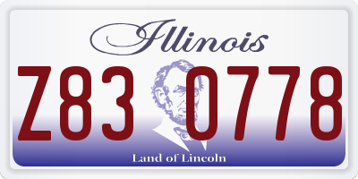 IL license plate Z830778