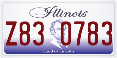 IL license plate Z830783