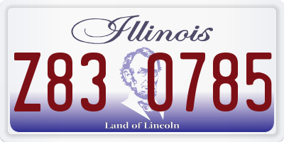 IL license plate Z830785