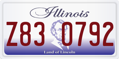 IL license plate Z830792