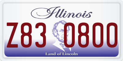 IL license plate Z830800