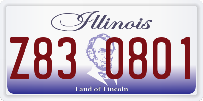 IL license plate Z830801