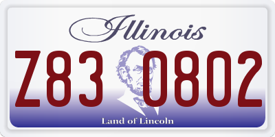 IL license plate Z830802