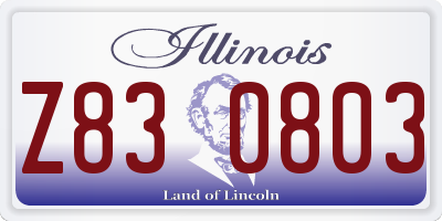 IL license plate Z830803
