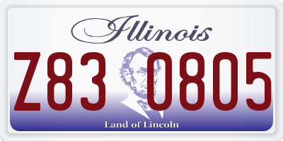 IL license plate Z830805