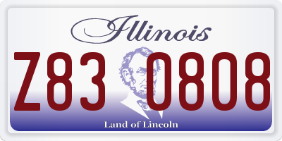 IL license plate Z830808