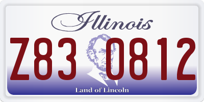 IL license plate Z830812