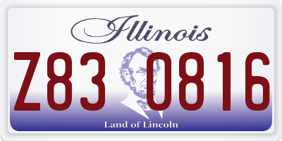 IL license plate Z830816