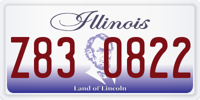 IL license plate Z830822