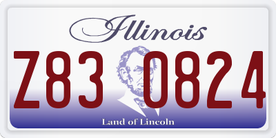 IL license plate Z830824
